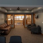 Finished lobby and seating area side view